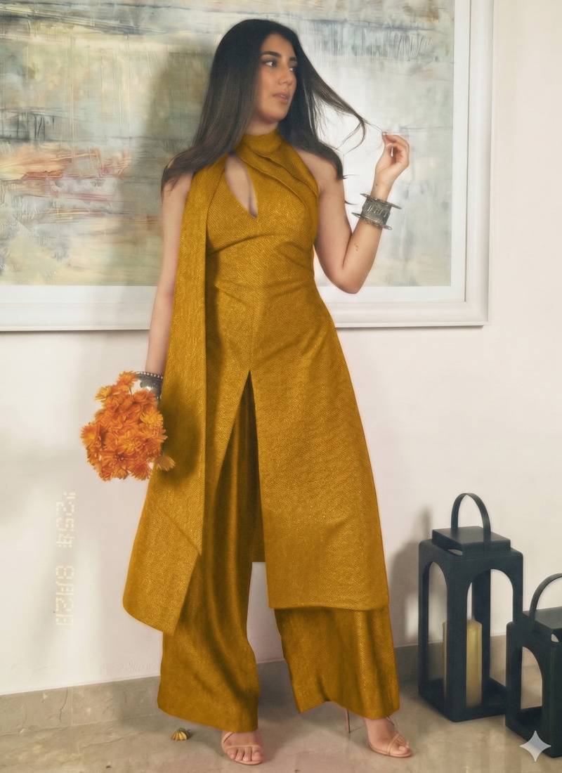 Mustard cut-out co-ord set