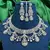Silver CZ Bridal Choker Set with Maang Tikka