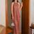 Peach halter neck asymmetric tunic set