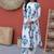 White floral printed cotton kurta pant set