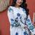 White floral printed cotton kurta pant set