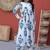White floral printed cotton kurta pant set