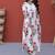 White floral printed cotton kurta pant set
