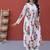 White floral printed cotton kurta pant set