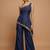 Navy blue one-shoulder fusion set