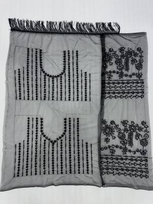 Black Color  Sequins Embroidery work Net Saree 5