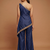 Navy blue one-shoulder fusion set