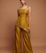 Mustard asymmetrical palazzo set