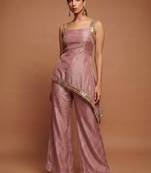 Baby pink asymmetrical palazzo set