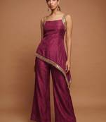 Light plum asymmetrical palazzo set