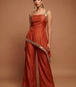 Orange asymmetrical palazzo set