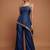 Navy blue asymmetrical palazzo set