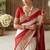 White Color embroidery sequence coding lace Work Georgette Saree