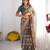 dusty olive   ready to wear saree with  blouse