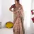 cream beige  ready to wear saree with  blouse