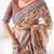 cream beige  ready to wear saree with  blouse