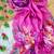 Magenta Color digital prints flower and hand moti work Silk Blend Saree