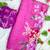 Magenta Color digital prints flower and hand moti work Silk Blend Saree