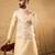 Mens cream silk blend woven design mandarin collar koti