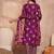 Womens purple silk blend ethnic motifs printed straight kurta trouser with dupatta