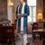 Men blue chanderi silk solid embroidered straight kurta trouser with dupatta