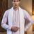 Men lavender silk blend floral embroidered straight kurta trouser with dupatta