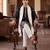 Men black silk blend solid embroidered straight kurta trouser with dupatta
