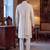 Men white silk blend floral embroidered straight kurta trouser with dupatta