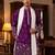 Men purple silk blend solid embroidered straight kurta trouser with dupatta