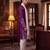 Men purple silk blend solid embroidered straight kurta trouser with dupatta