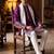 Men purple silk blend solid embroidered straight kurta trouser with dupatta