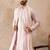 Men lavender silk blend solid embroidered straight kurta trouser with dupatta