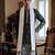 Men olive chanderi silk solid embroidered straight kurta with dupatta