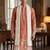 Men peach vartican solid embroidered straight kurta with dupatta