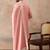 Men Pink silk blend solid embroidered straight kurta with dupatta