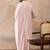 Men lavender silk blend solid embroidered straight kurta with dupatta