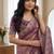 Purple Color Embroidery theard Work Sartin Saree