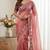 Light Pink Color Embroidery theard Work Sartin Saree