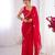pink designer fandy saree with moti & sequin flower work