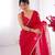 pink designer fandy saree with moti & sequin flower work