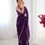 purple designer fandy saree with moti & sequin flower work