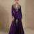 Purple embroidered raw silk indo western sharara set