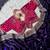 Purple Color Embroidery theard Work Satin Saree