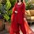 red embroidered kurta set with salwar & organza dupatta