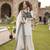 off white embroidered kurta set with salwar & organza dupatta