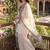 off white embroidered kurta set with salwar & organza dupatta