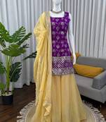 purple jacquard salwar suit with dupatta