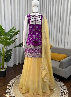 purple jacquard salwar suit with dupatta 2
