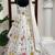 white georgette anarkali suit with dupatta