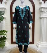 black roman silk blend kurta with pent